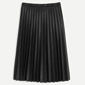 NWT J. Crew Faux-leather pleated midi skirt